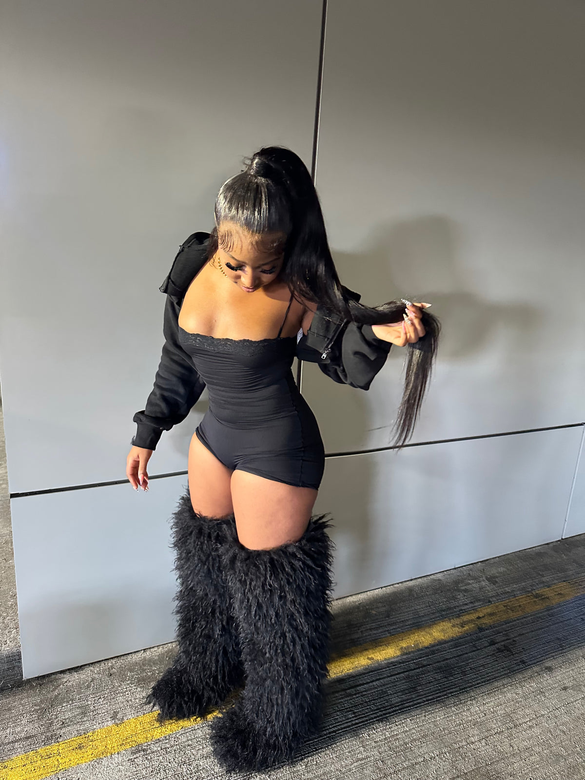 Black Thigh High Boots